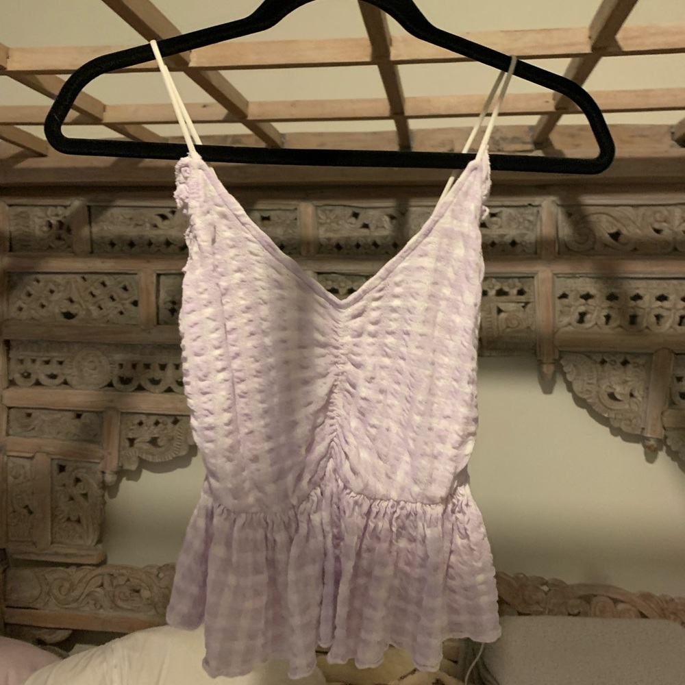 Urban Outfitters Lavender Gingham Tank Top